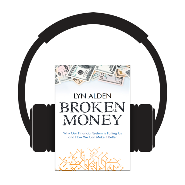 Cover of Broken Money with headphones